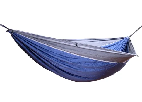 Camper Reisehängematte blau mit grauem Rand inklusive Befestigungsmaterial by Hideaway Outfitters HO-0010111611 color blau