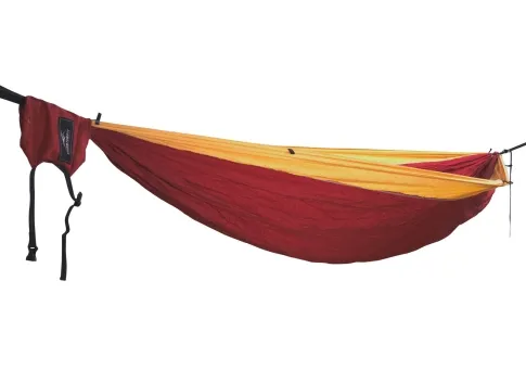 Camper Reisehängematte bordeaux rot mit gelben Rand inklusive Befestigungsgurte by Hideaway Outfitters HO-0010251425 color rot